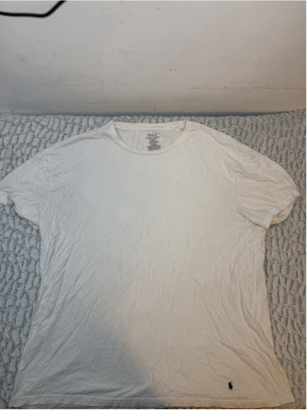 Polo Ralph Lauren Men's White Logo Solid Crew Neck Short Sleeve T-Shirt 2XL